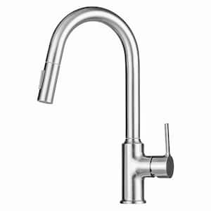 Metro Single-Handle Pull-Down Sprayer Kitchen Faucet with Solid Lever in Brushed Nickel