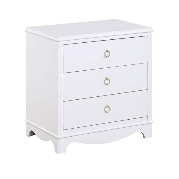 Unbranded Laurel "3 Drawer" white Nightstand