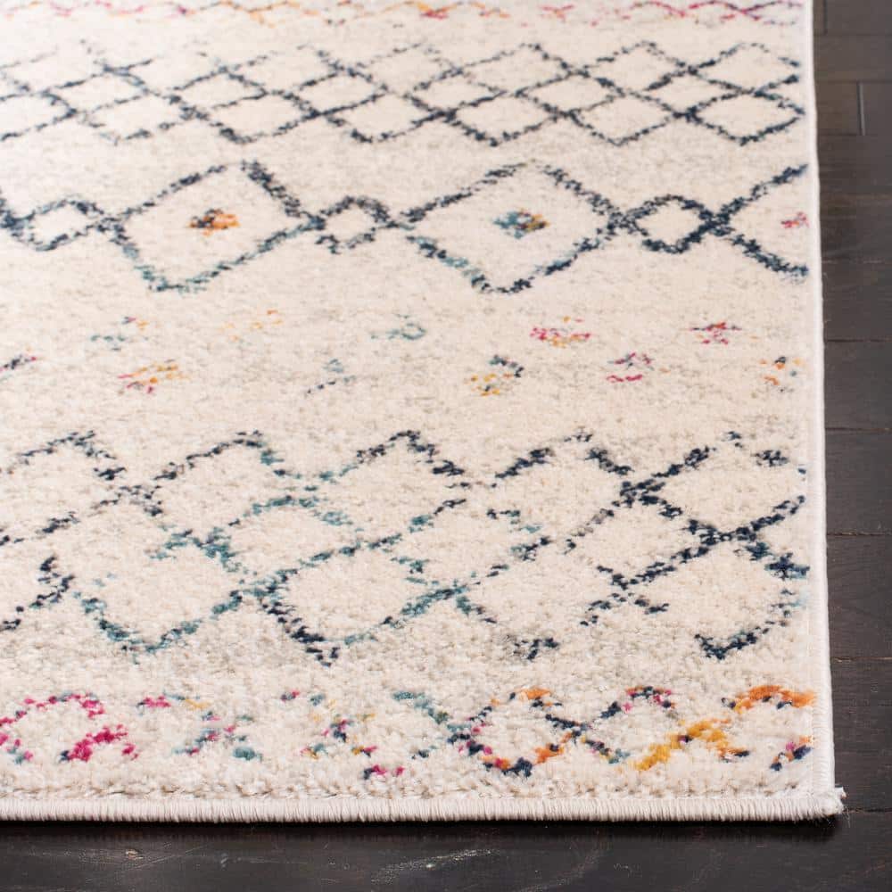 Beige and Ivory Reversible 8' x 10' Cotton Area Rug