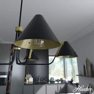 Grove Isle 5 Lights Matte Black Chandelier with Metal Shades Dining Room Light