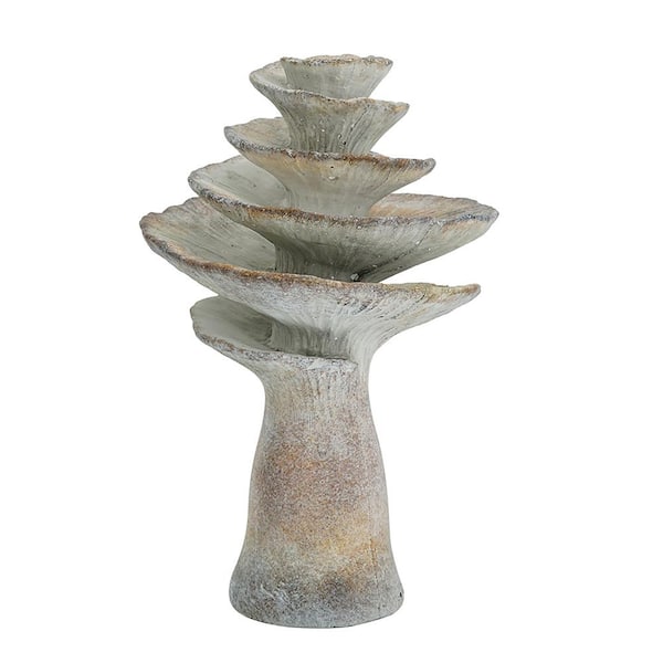 A & B Home Cement Candle Holder with Weathered Tiered Design - 6.5 in. x 6.3 in. x 10 in. - Gray/Brown