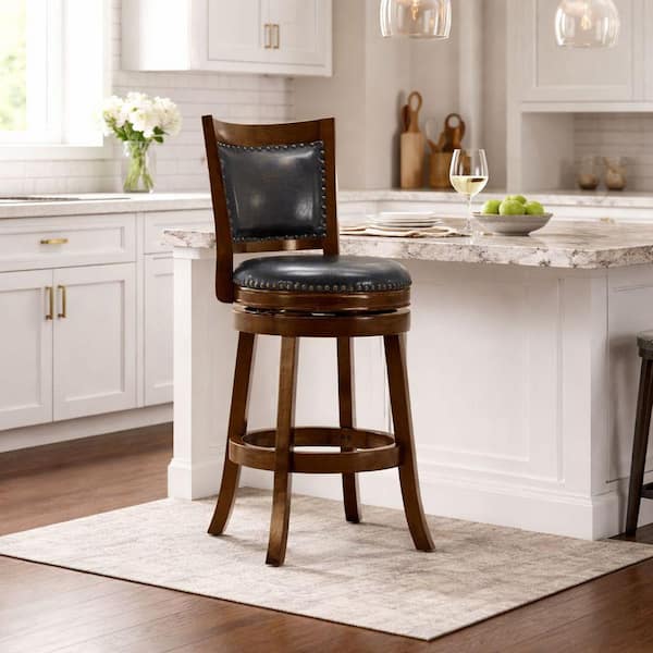 Bristol 25.75 in Swivel Wood Counter Stool - Cappuccino