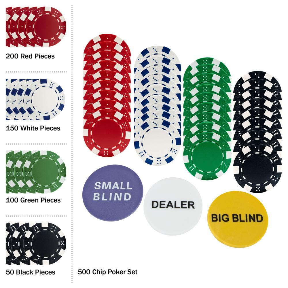 48-Inch Green Felt Foldable Poker Table Top with 500 Chips Set