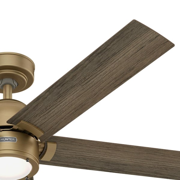 Hunter - Erling 52 in. ENERGY STAR Luxe Gold Indoor Ceiling Fan with LED Light Kit and Handheld Remote