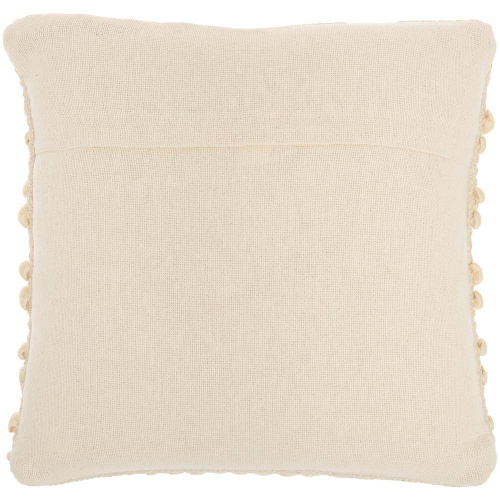 Beige Woven Striped Square Throw Pillow 20" x 20"
