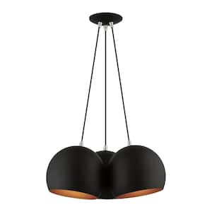 Piedmont 3-Light Black Globe Pendant Light