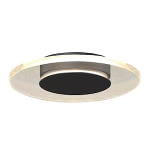 Essence Disk 13 in. 1-Light Modern Black Integrated LED Flush Mount Ceiling Light Fixture for Kitchen or Bedroom