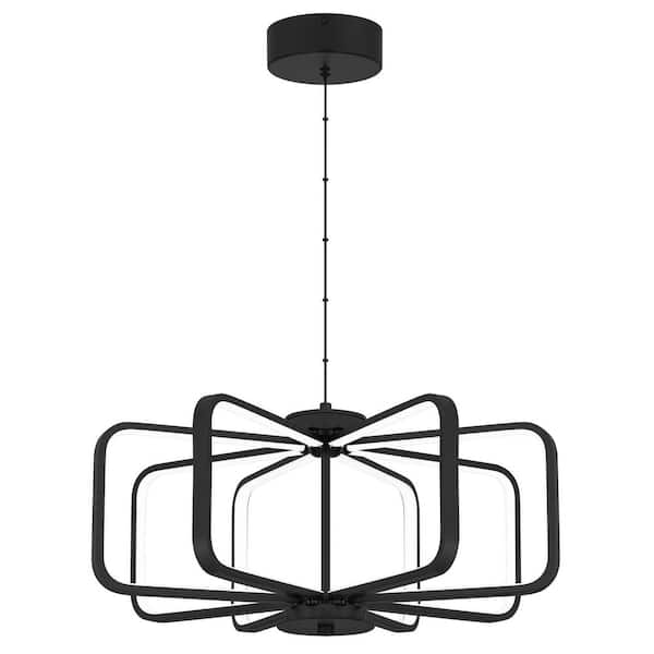 Hampton Bay 35 Watt Matte Black Integrated LED Pendant HD7995A The