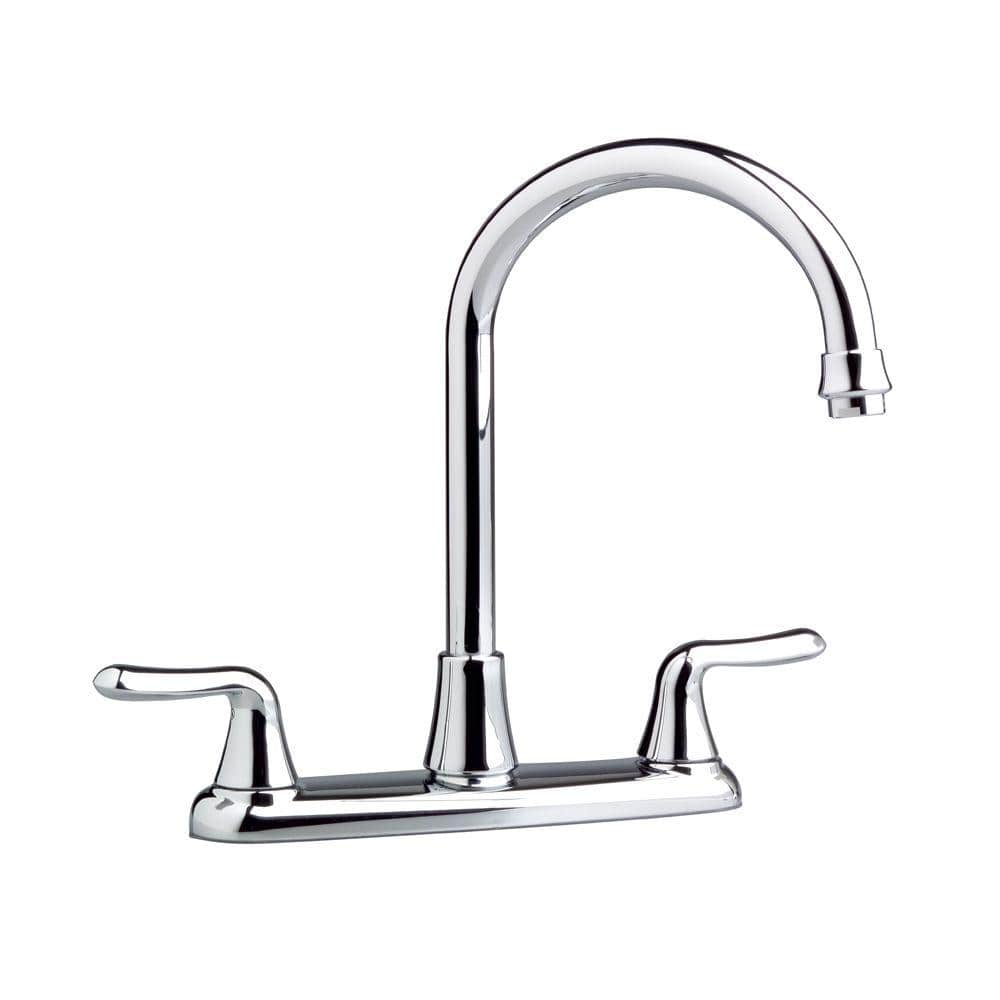 American Standard Colony Soft 2 Handle Standard Kitchen Faucet With Gooseneck Spout With 1 5 Gpm In Polished Chrome 4275550f15 002 The Home Depot