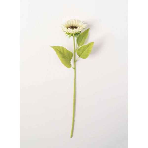 SULLIVANS 30.5 in. White Artificial Sunflower Stem GA1404 The Home Depot