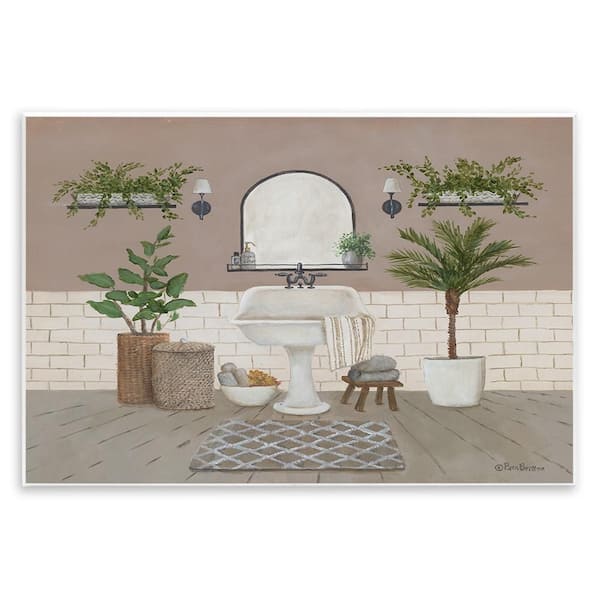 Cozy Bathroom Greenery Plants by Pam Britton 1 Piece Unframed Nature Graphic Art Print 10 in. x 15 in.