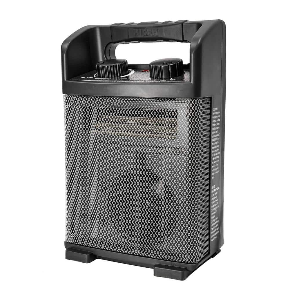 14 in. 5120 BTU Electric Space Heater with Thermostat Control, Built-in Car