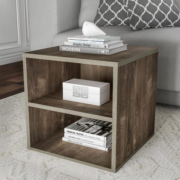 Side table store two shelves