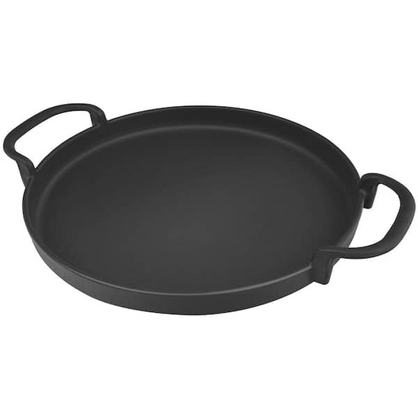 onlyfire 1-Piece Griddle Cast-Iron with Handles in Black for Weber 22-1/2 in. Charcoal Kettle Grills