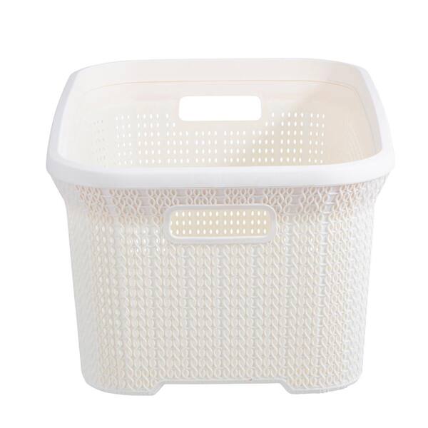 50 L Circular Plastic Laundry Linen Washing Basket Bin Storage Hamper With Lid 