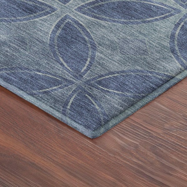 Mayfield Premium Machine Washable Abstract AMF2423 Teal 10 ft. x 14 ft. Area Rug