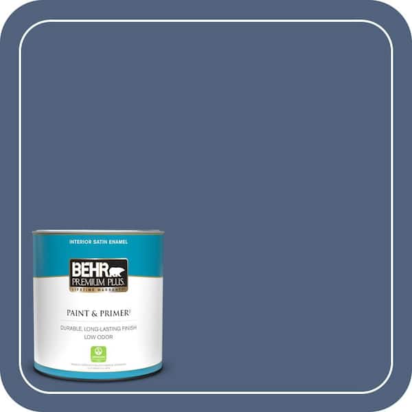 BEHR PREMIUM PLUS 1 qt. #590F-6 Mesmerize Satin Enamel Low Odor Interior Paint & Primer