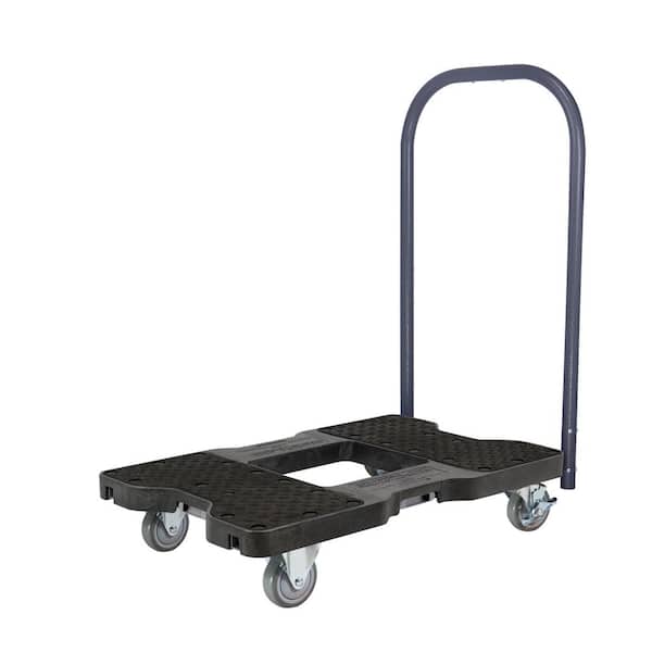 SNAP-LOC 1500 lbs. Capacity Industrial Strength Professional E-Track Push Cart Dolly in Black