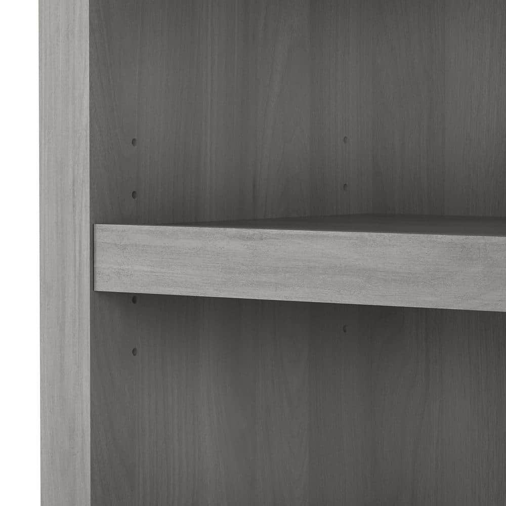Modern Gray Adjustable 5-Shelf Wooden Bookcase