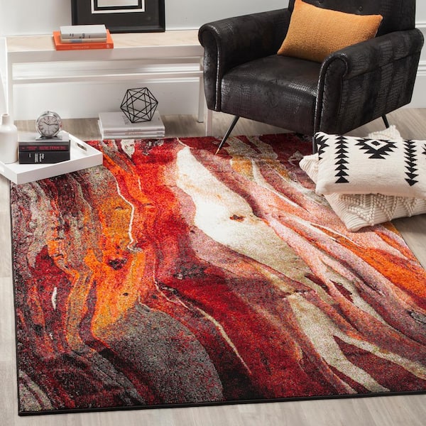 Glacier Red/Multi 8 ft. x 10 ft. Geometric Area Rug