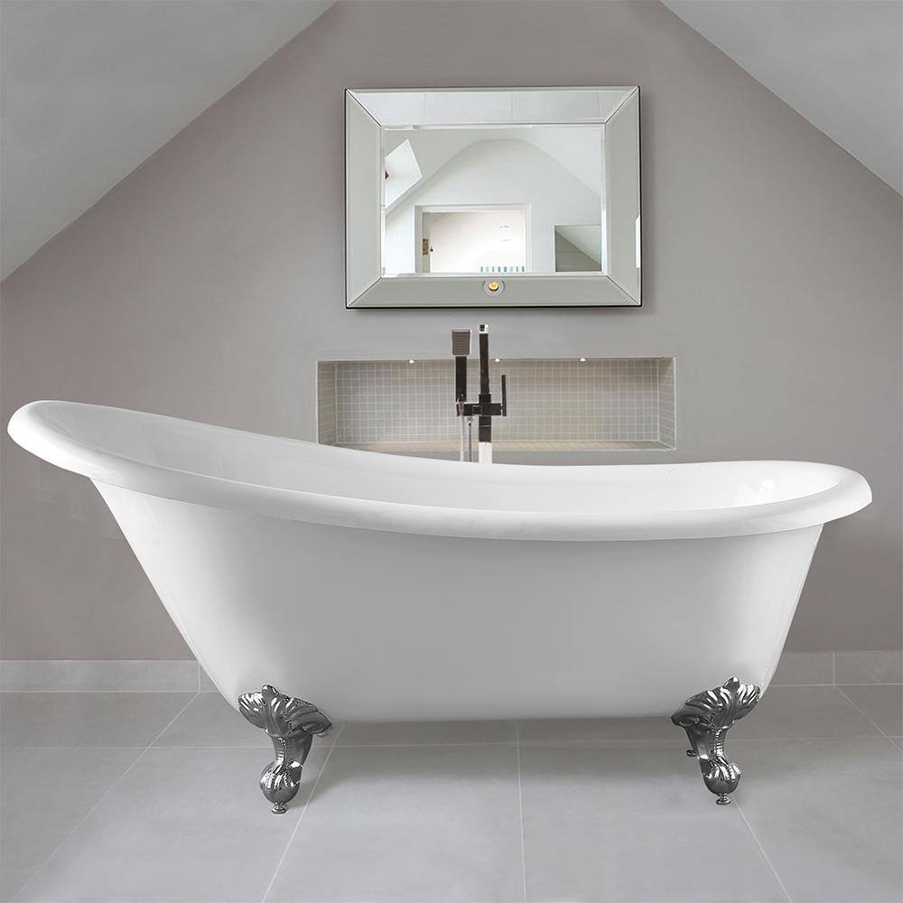 Acrylic Clawfoot Freestanding Bathtub, Vanity To Go With Clawfoot Tub