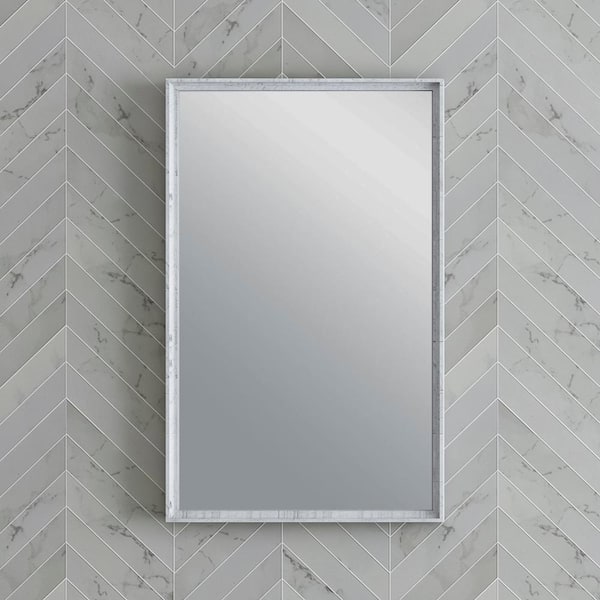 Formosa 20 in. W x 32 in. H Rectangular Framed Wall Mounted Bathroom Vanity Mirror in Rustic White