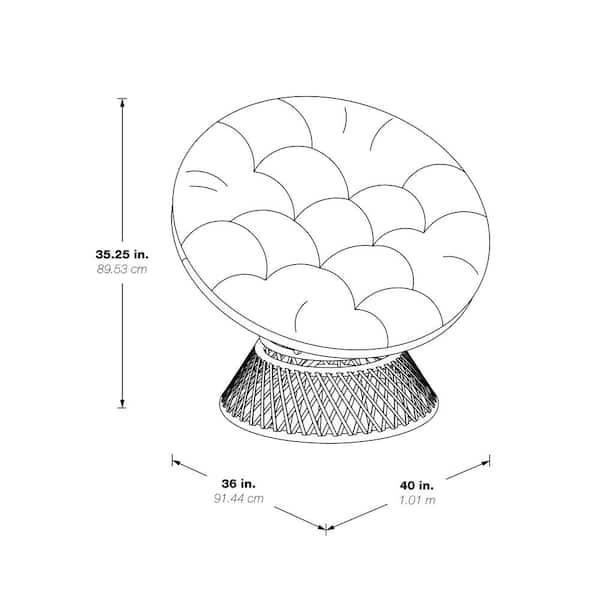 OSP Home Furnishings - Papasan Chair - White