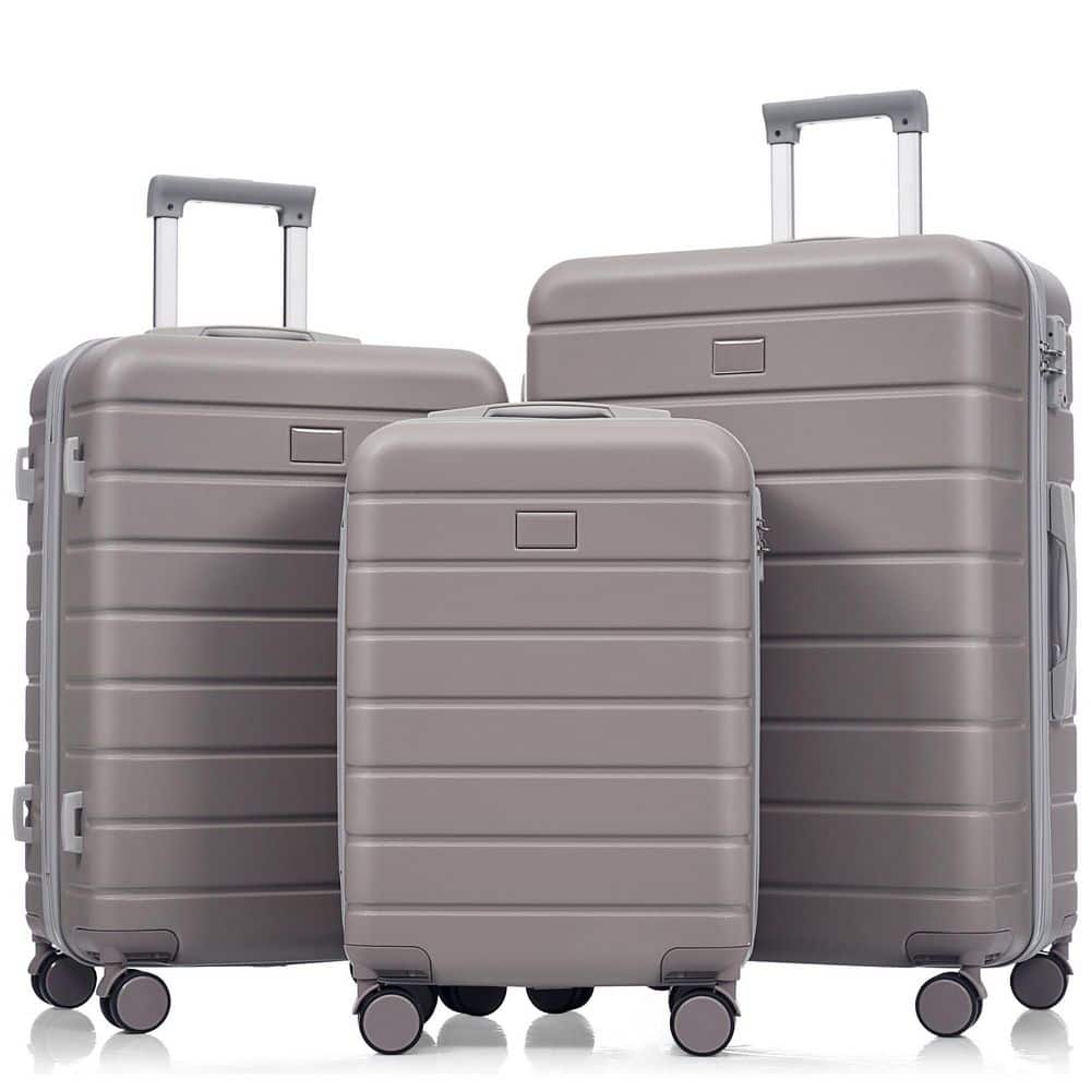3-Piece Light Brown ABS Plastic Hardside Spinner TSA Lock Luggage Set with 20 24 28 in. Sizes durable construction price history on PriceWatchPro