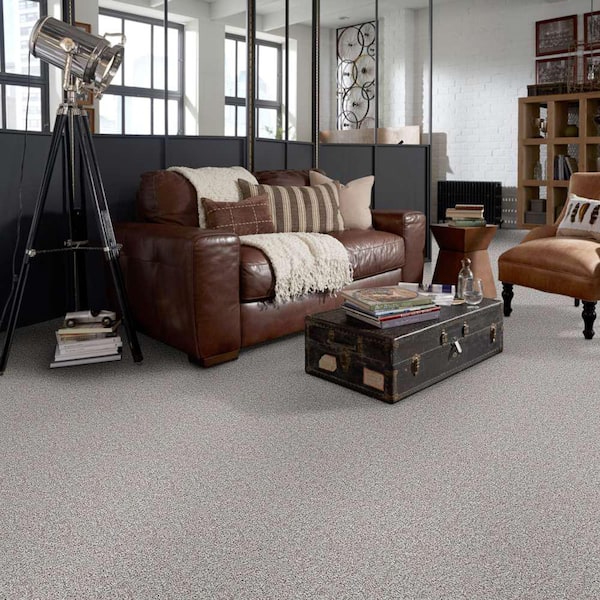 Charming - Mushroom - Beige 24 oz. Polyester Twist Installed Carpet