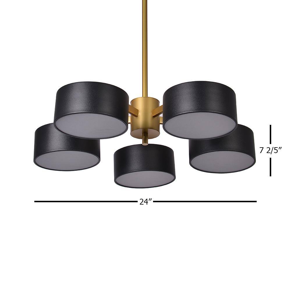 Elegant Gold Glass 24" LED Flush Mount Ceiling Light