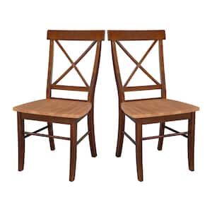 Cinnamon and Espresso Wood X Back Dining Chair (Set of 2)