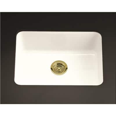 KOHLER IRON/TONES SINGLE Basin KITCHEN SINK, 24-1/4 IN. X 18-3/4 IN., WHITE