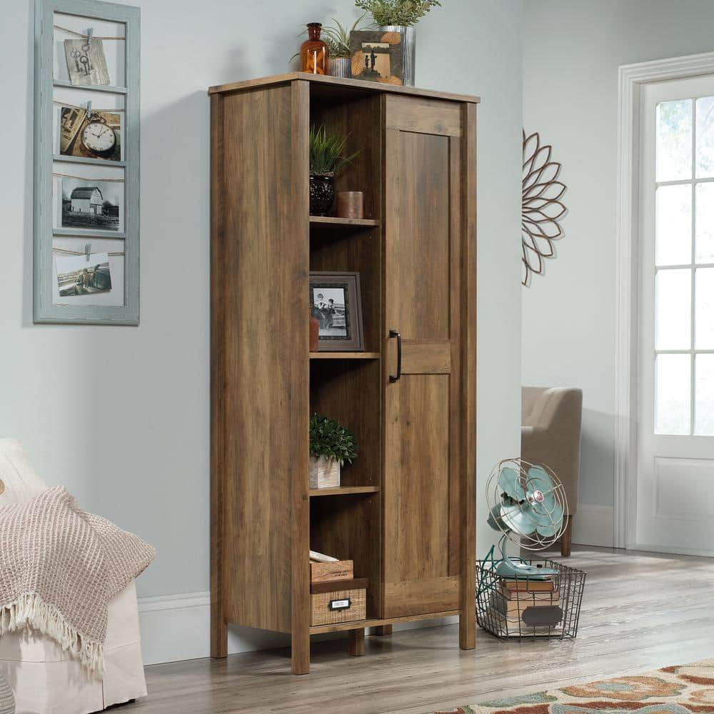 Rural Pine Freestanding Adjustable Shelving Storage Cabinet