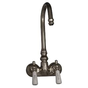 Porcelain Lever 2-Handle Claw Foot Tub Faucet in Polished Nickel