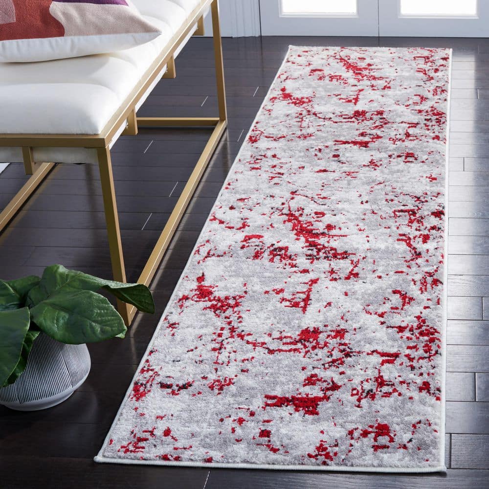Skyler 2 ft. x 8 ft. Gray/Red Marble Overdyed Runner Rug price history on PriceWatchPro