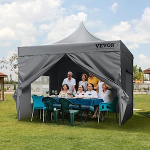 10 ft. x 10 ft. Pop Up Canopy with Removable Sidewalls Enclosed Canopy Tent Water Resistant Windproof for Outdoor Events