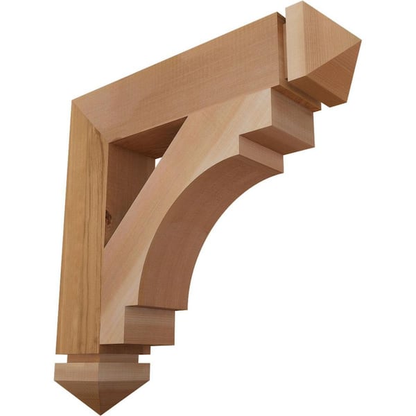 Ekena Millwork 3.5 in. x 20 in. x 20 in. Western Red Cedar Merced Arts and Crafts Smooth Bracket