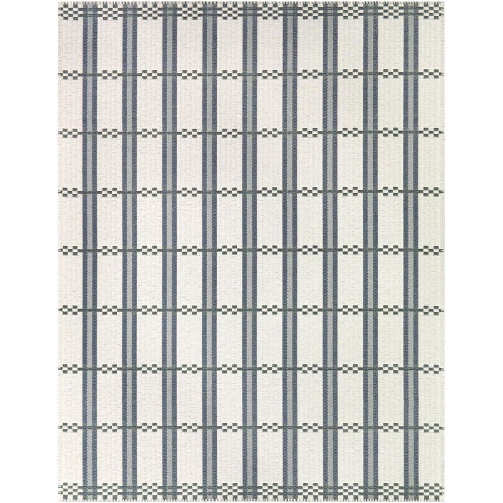 Vesely Blue 7 ft. 10 in. x 10 ft. Scandinavian Grid Indoor/Outdoor Area Rug price history on PriceWatchPro