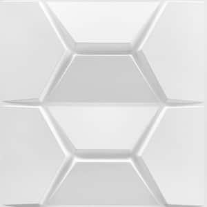 Falkirk Ross 2/25 in. x 19.7 in. x 19.7 in. White PVC Trapezium 3D Decorative Wall Panel 10-Pack