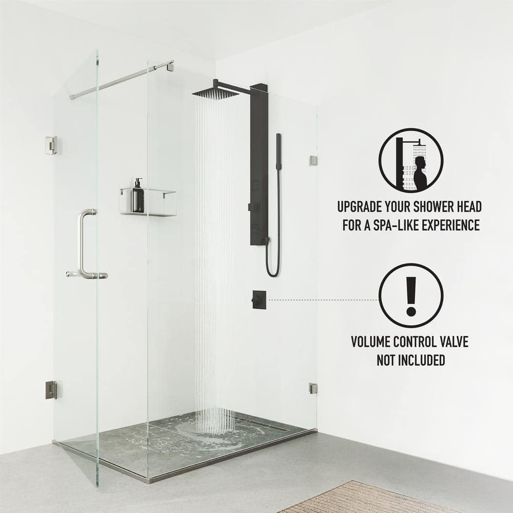 Orchid 39" Matte Black Aluminum Shower Panel System with Hand Wand