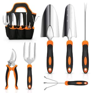7-Piece Garden Tool Set with Non-Slip Rubber Grip and Storage Bag