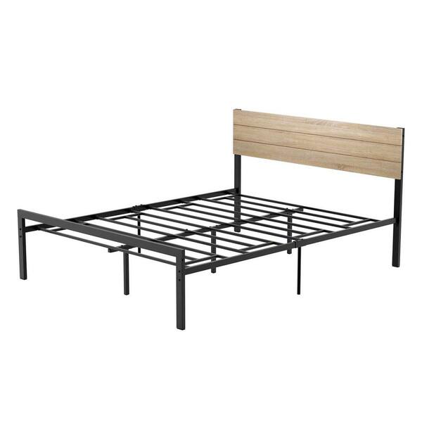 IdealHouse Vienna Queen Metal Black Bed Frame with Mattress Foundation ...