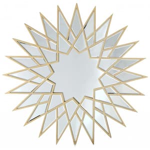 34 in. W x 34 in. H Metal Gold Decorative Mirror