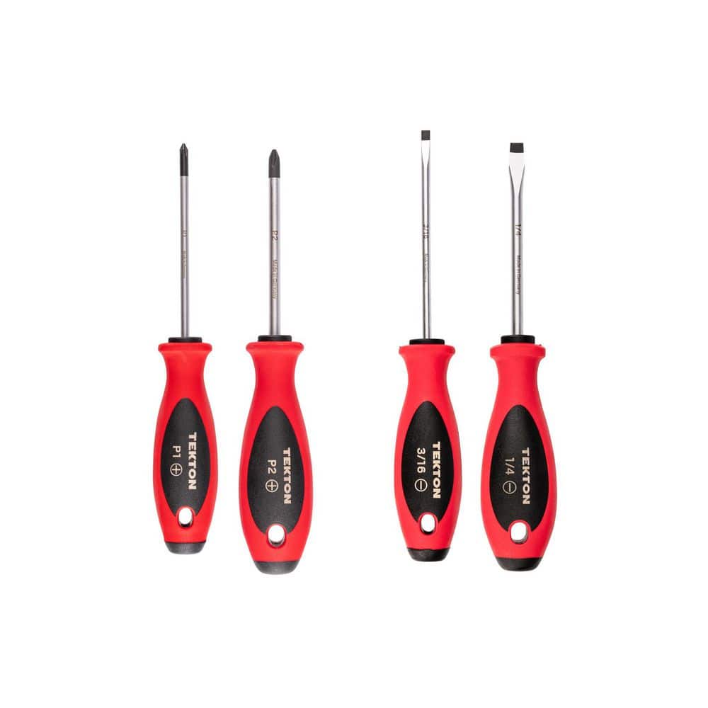 Phillips and Slotted Screwdriver Set-4 Inch Shanks, 4-Piece (#1-#2,3/16-1/4 in. )