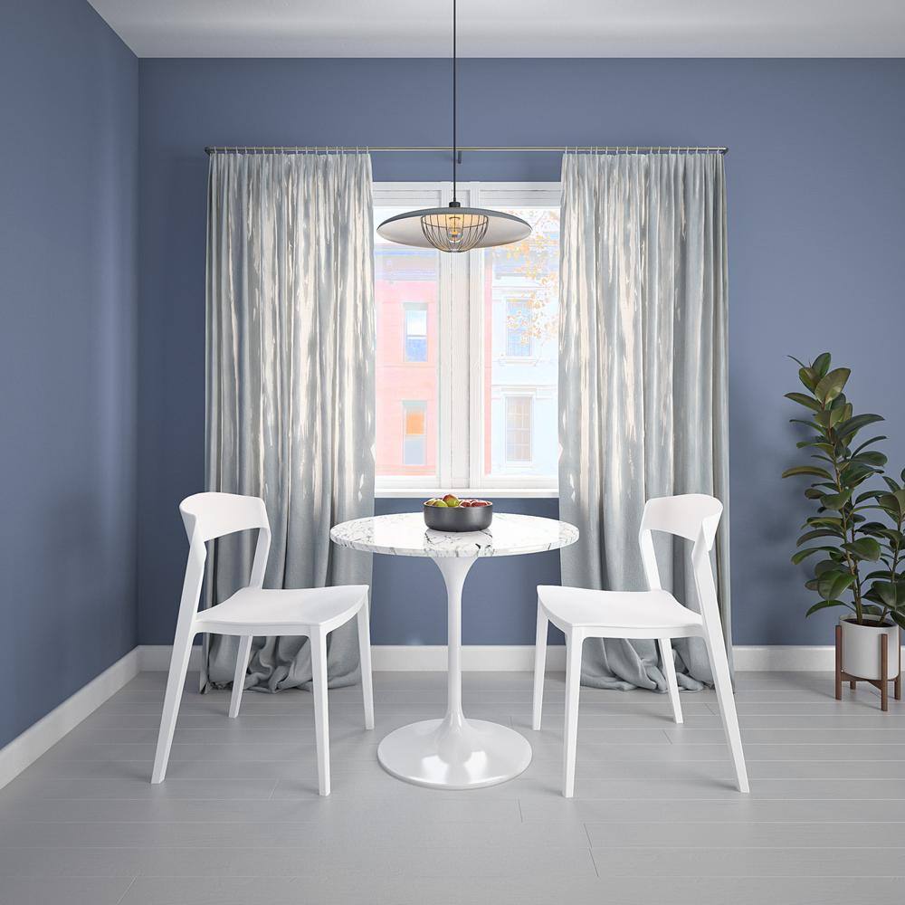 White Resin Armless Stacking Indoor/Outdoor Chair Set