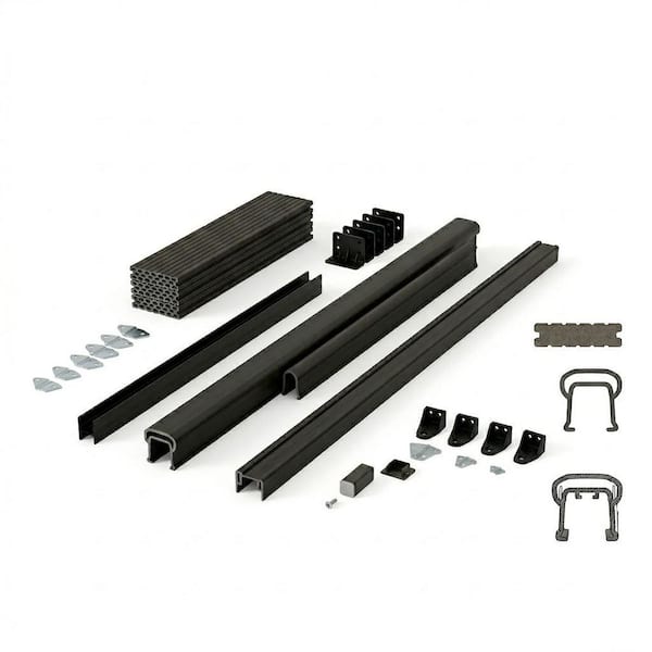 36 in x 96 in Haven View Countryside Serene Black PVC Railing Kit