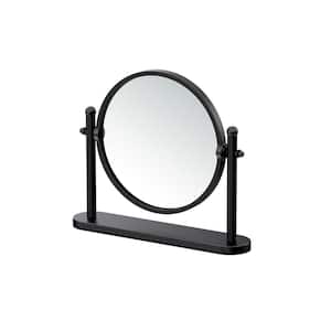 10.38 in. x 8.75 in. Table Makeup Mirror in Matte Black