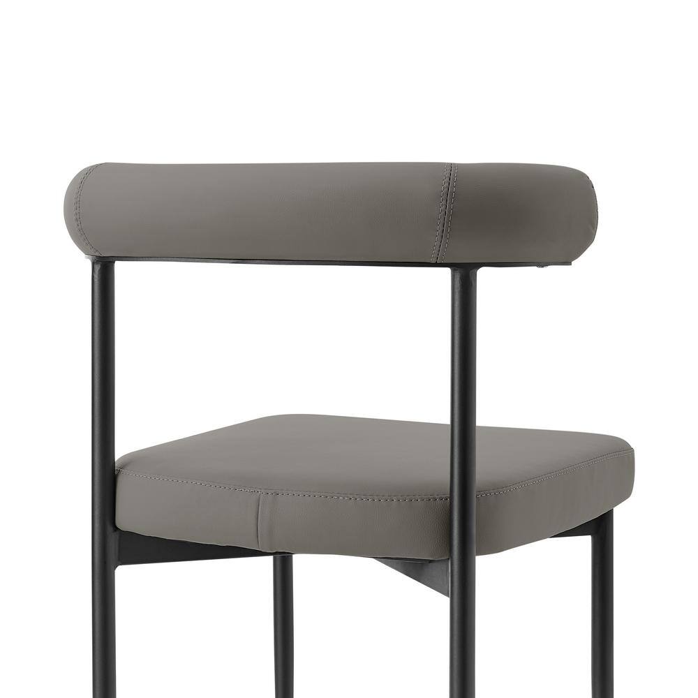 Shannon Gray Faux Leather and Metal Dining Chairs Set of 2