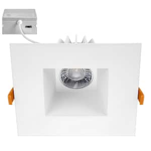 6 in. Slim Square Recessed Anti-Glare LED Downlight, White Trim, Canless IC Rated, 1300 Lumens, 5 CCT 2700K-5000K