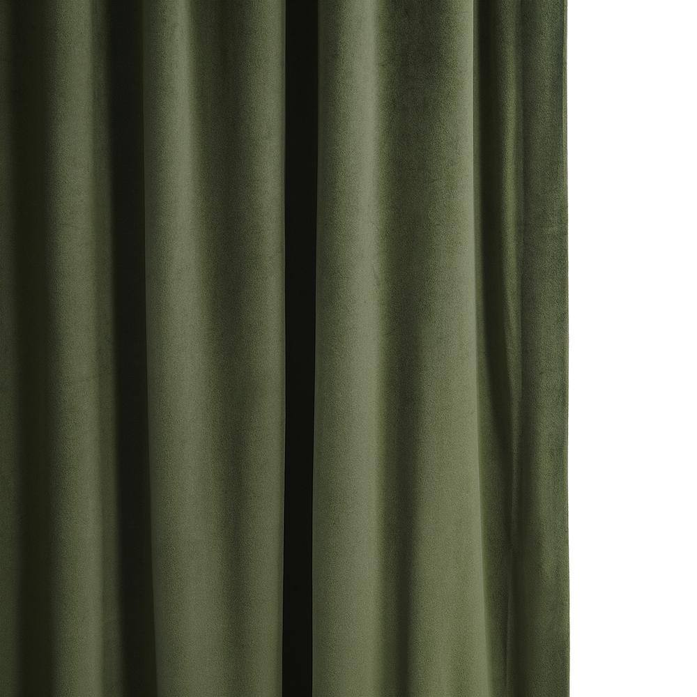 Hunter Green Velvet Blackout Curtain Panel 50W x 120L